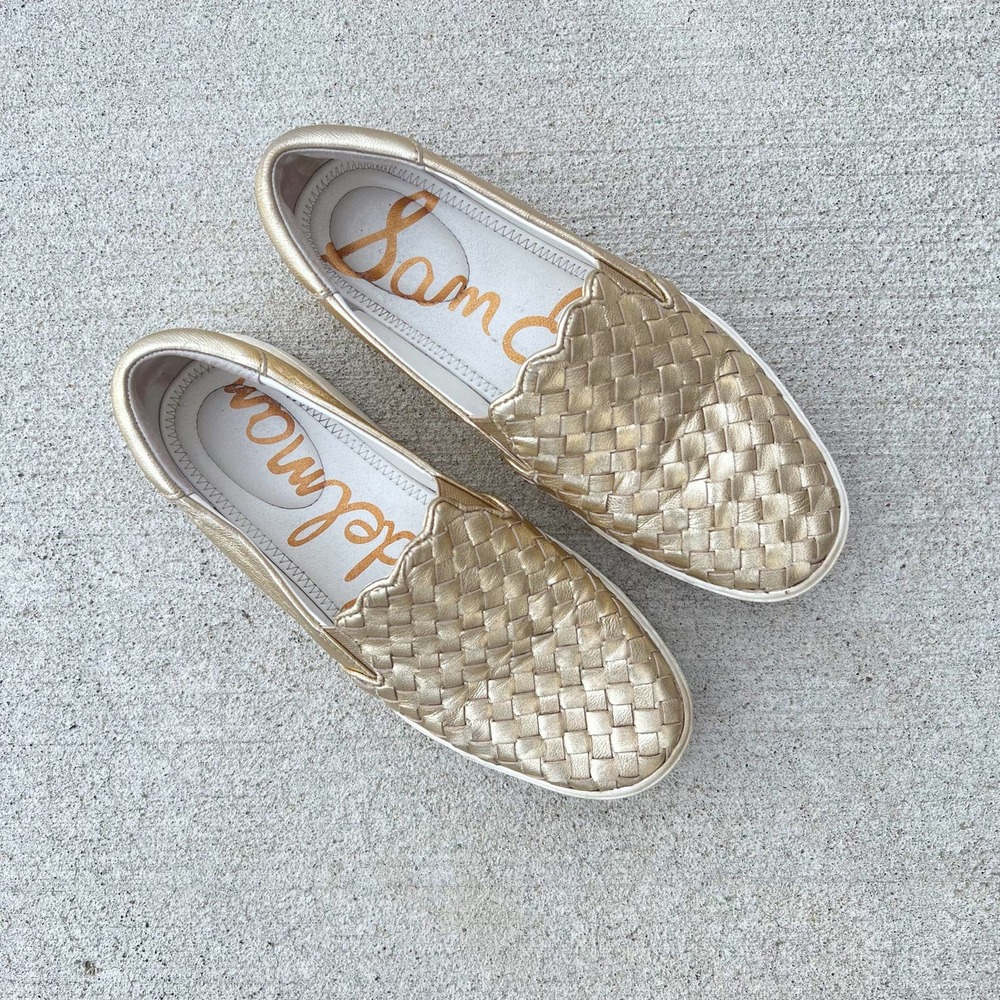 Sam Edelman Metallic Gold Slip On Sneakers 7